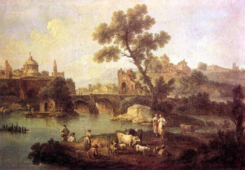 ZAIS, Giuseppe Landscape with River and Bridge